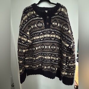 Elegant Black and Cream Women's Sweater